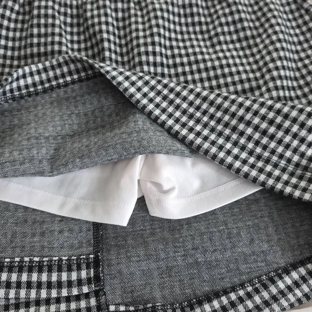 Justice Girl's Size 12 Black White Checked Wrap Style Skort